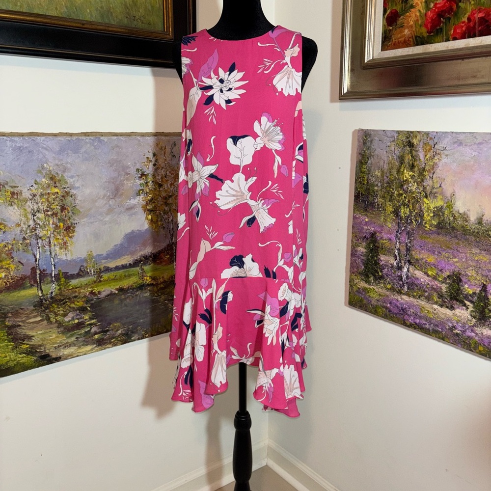 🌹 BELLE VERE Floral Pink Sleeveless Dress size 6